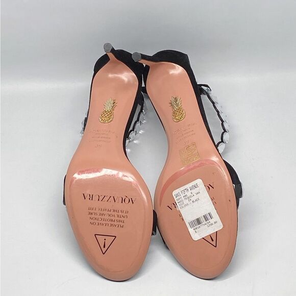 Aquazuura Maxi-Tequila 75 embellished suede sandals size 39 - Picture 12 of 13